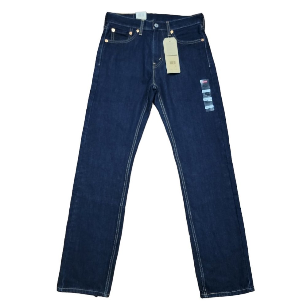 Levis 505 Mens Rinse Dark Wash Jeans Straight Leg Sz 29x32